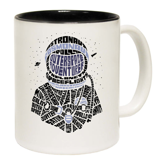 Astronaut Space Race Calligram Outta - Funny Coffee Mug