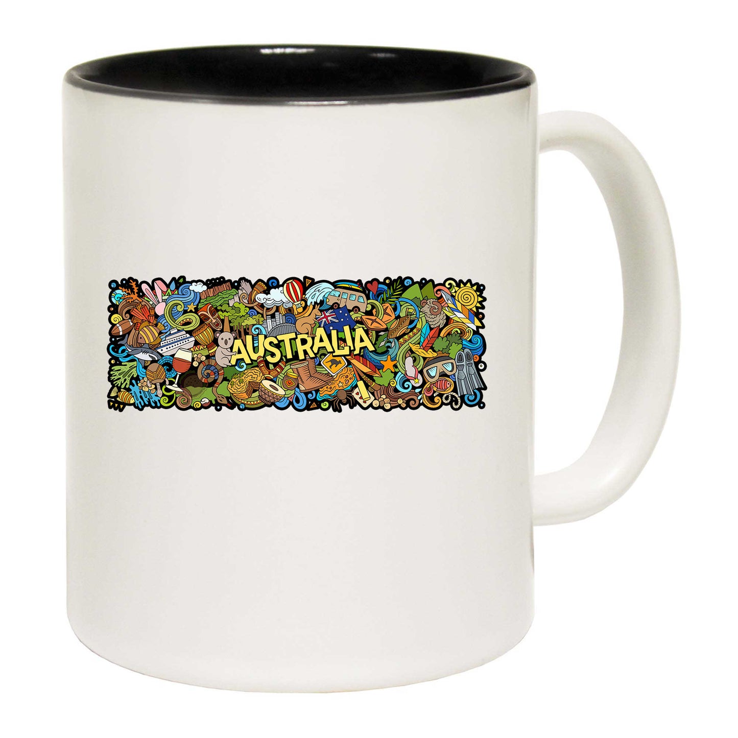 Australia Life Cartoon Doodle - Funny Coffee Mug