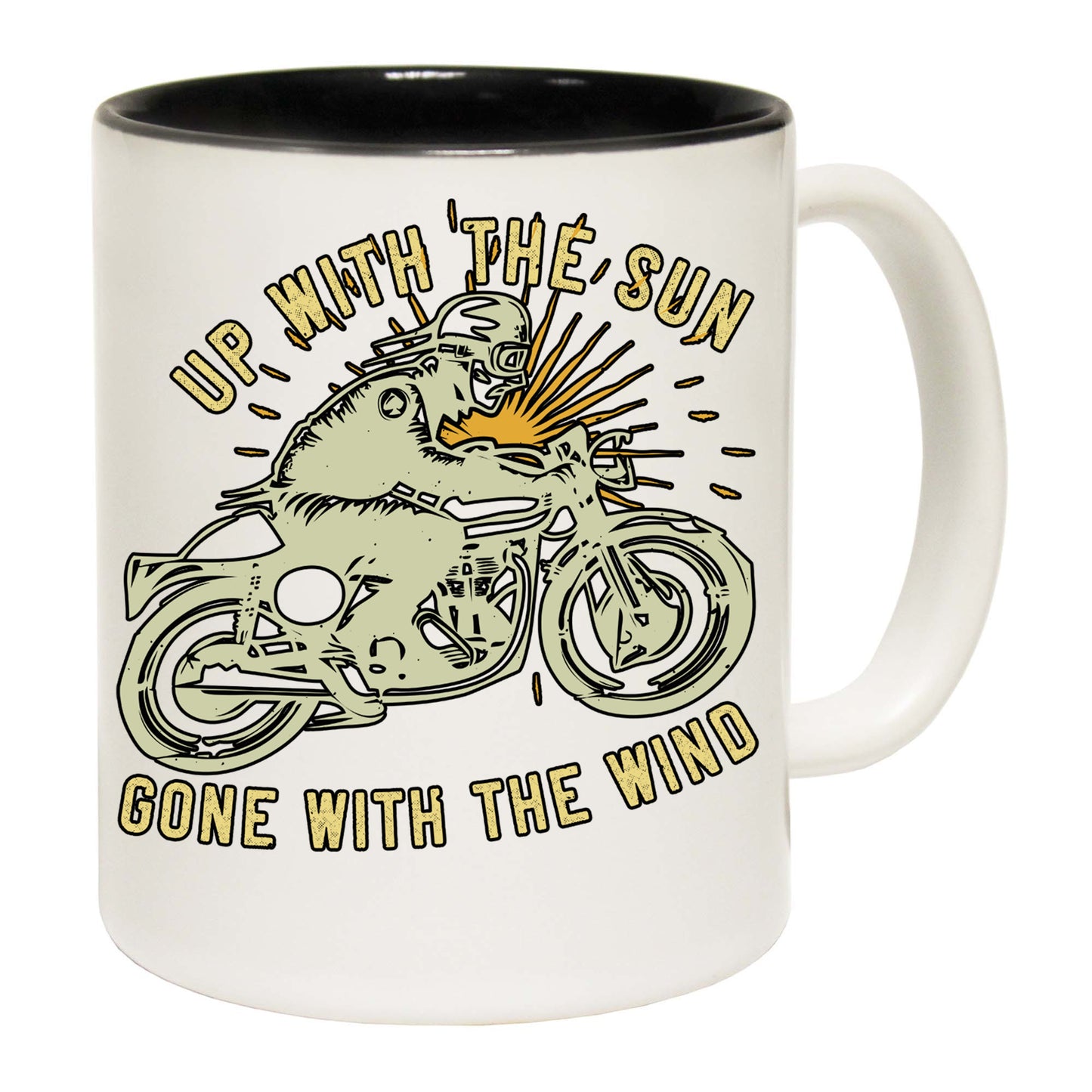 Up With The Sun Gone With The Wind Motorbike Motorcycle - Funny Coffee Mug