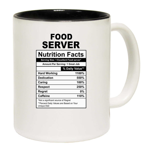 Food Server Nutrition Facts - Funny Coffee Mug