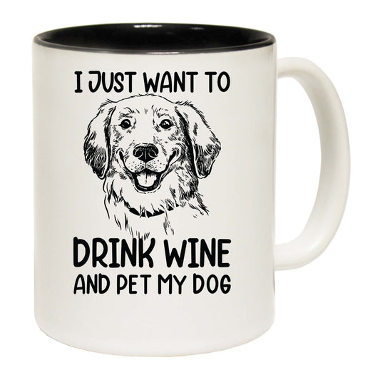 Srink Wine And Pet My Dog Dogs Animal - Funny Coffee Mug