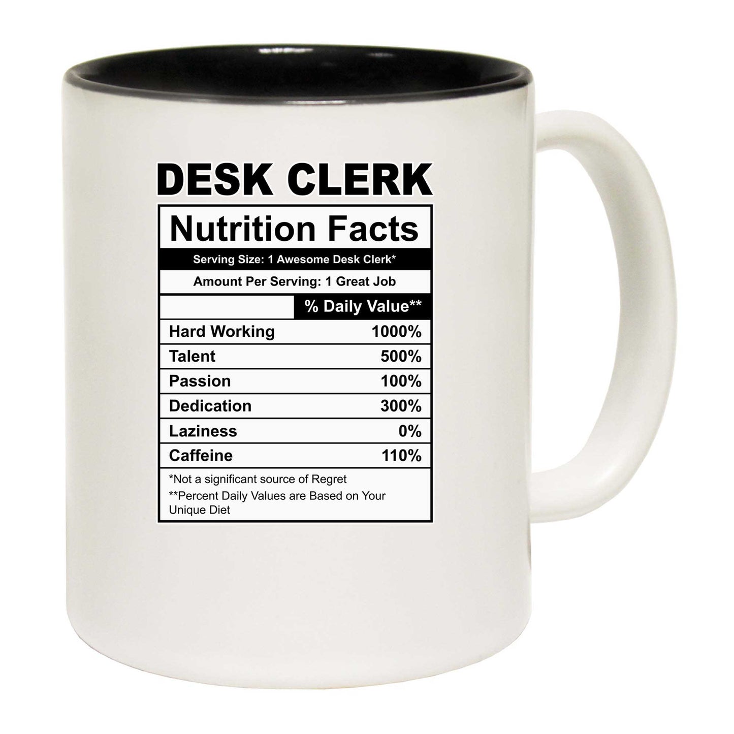 Desk Clerk Nutrition Facts - Funny Coffee Mug