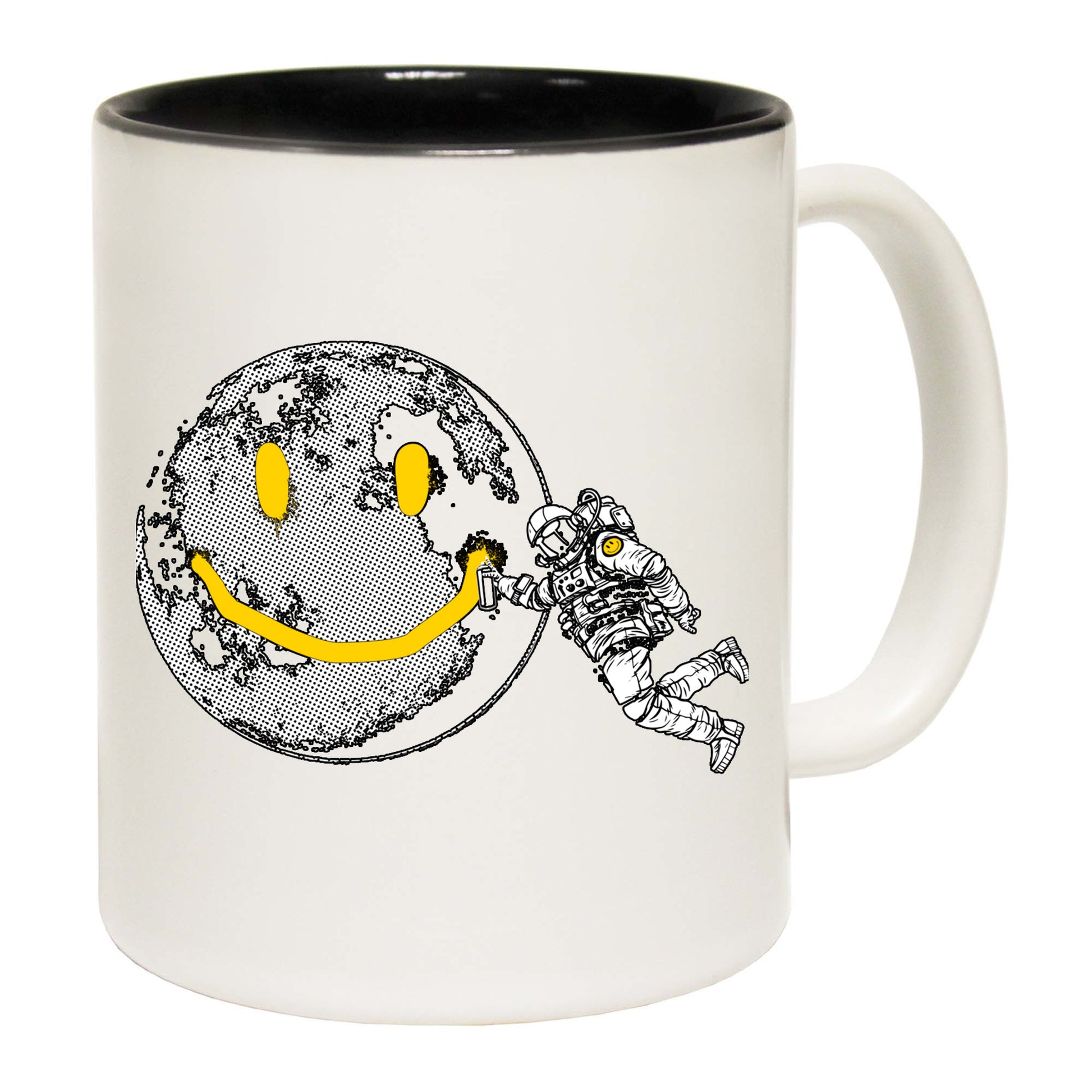 Austraunaught Smile Spray Paint Moon - Funny Coffee Mug