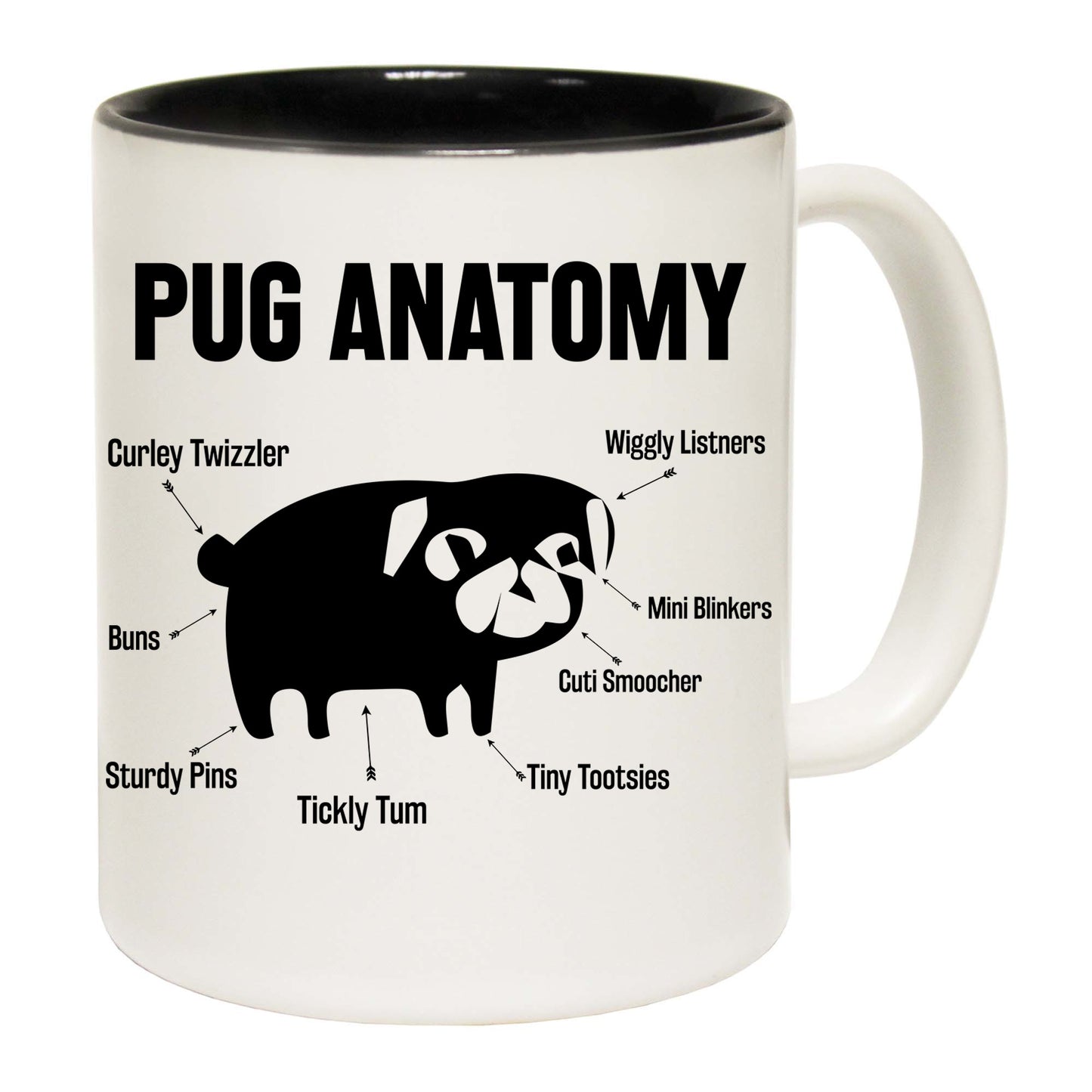 Pug Anatomy Dog Pugs Dogs - Funny Coffee Mug