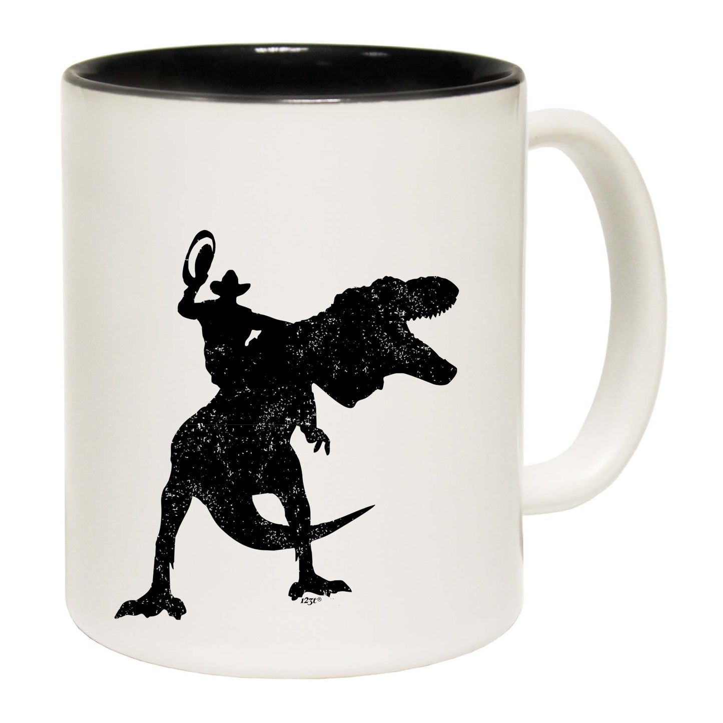 Cowboy Riding T Rex Dinosaur - Funny Coffee Mug