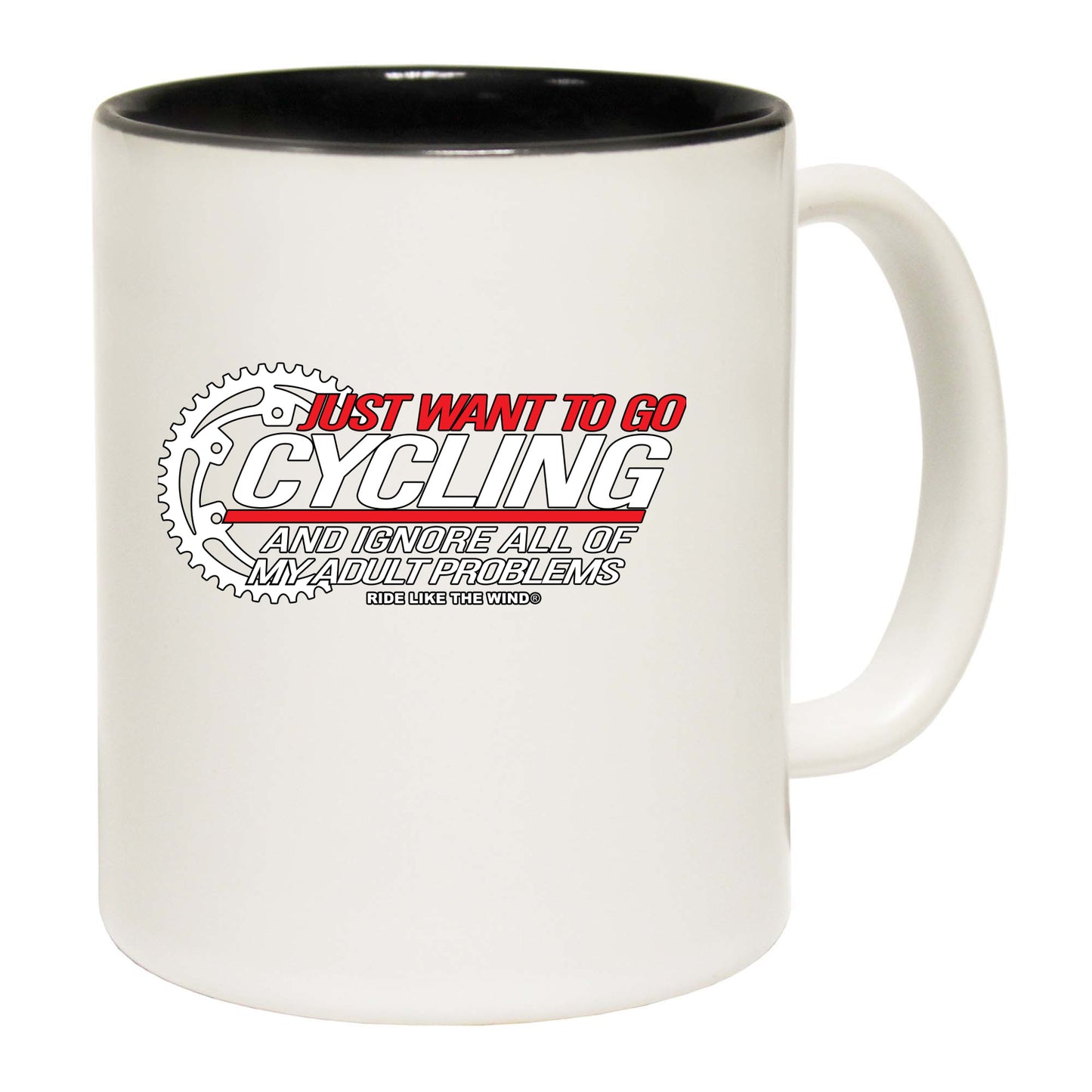 Rltw Just Want To Go Cycling - Funny Coffee Mug