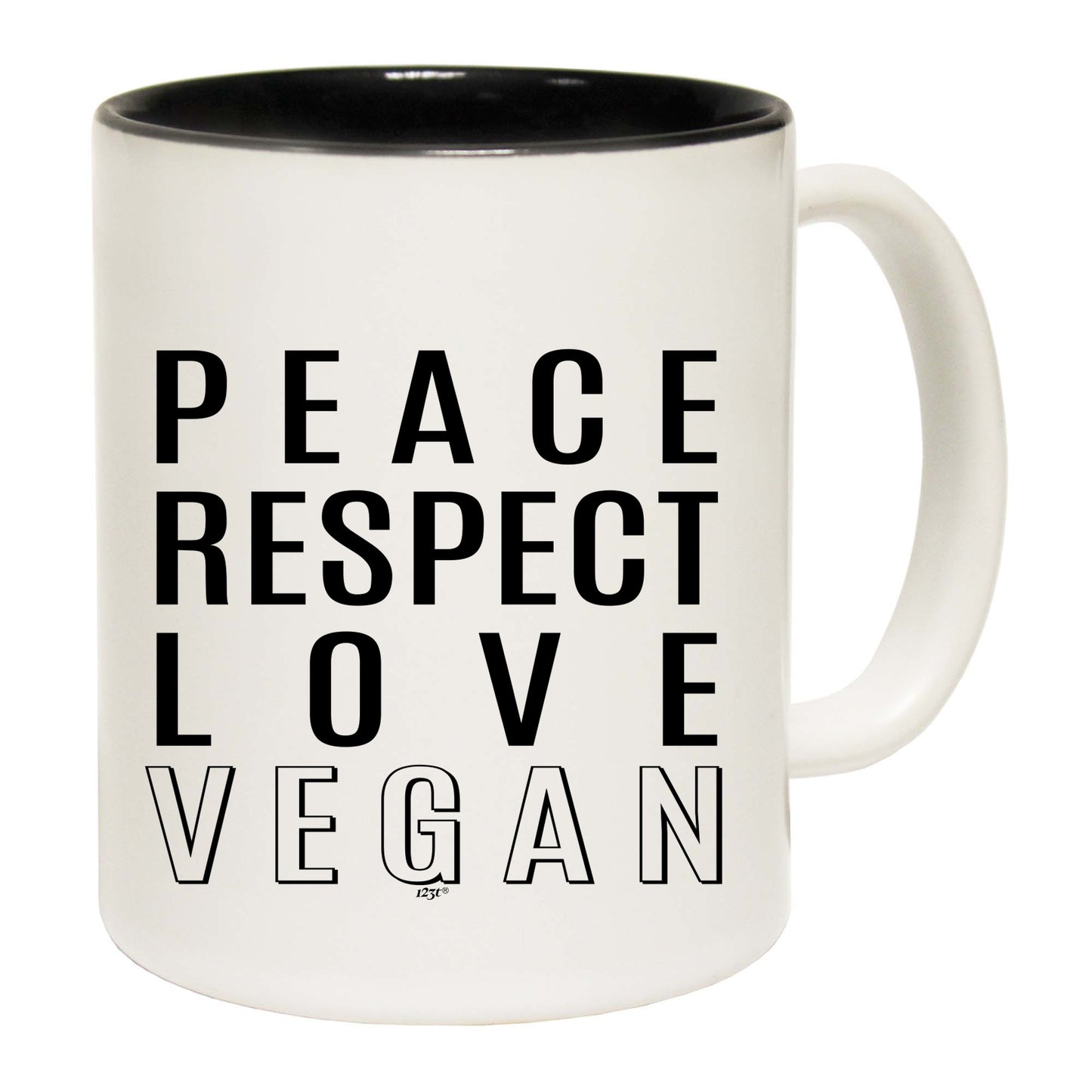 Peace Respect Love Vegan - Funny Coffee Mug