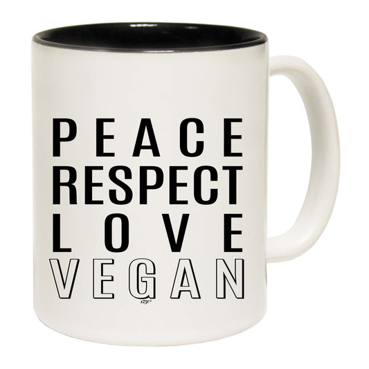 Peace Respect Love Vegan - Funny Coffee Mug