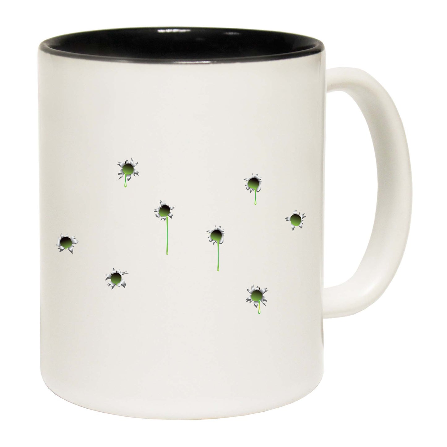 Bullet Holes Green - Funny Coffee Mug