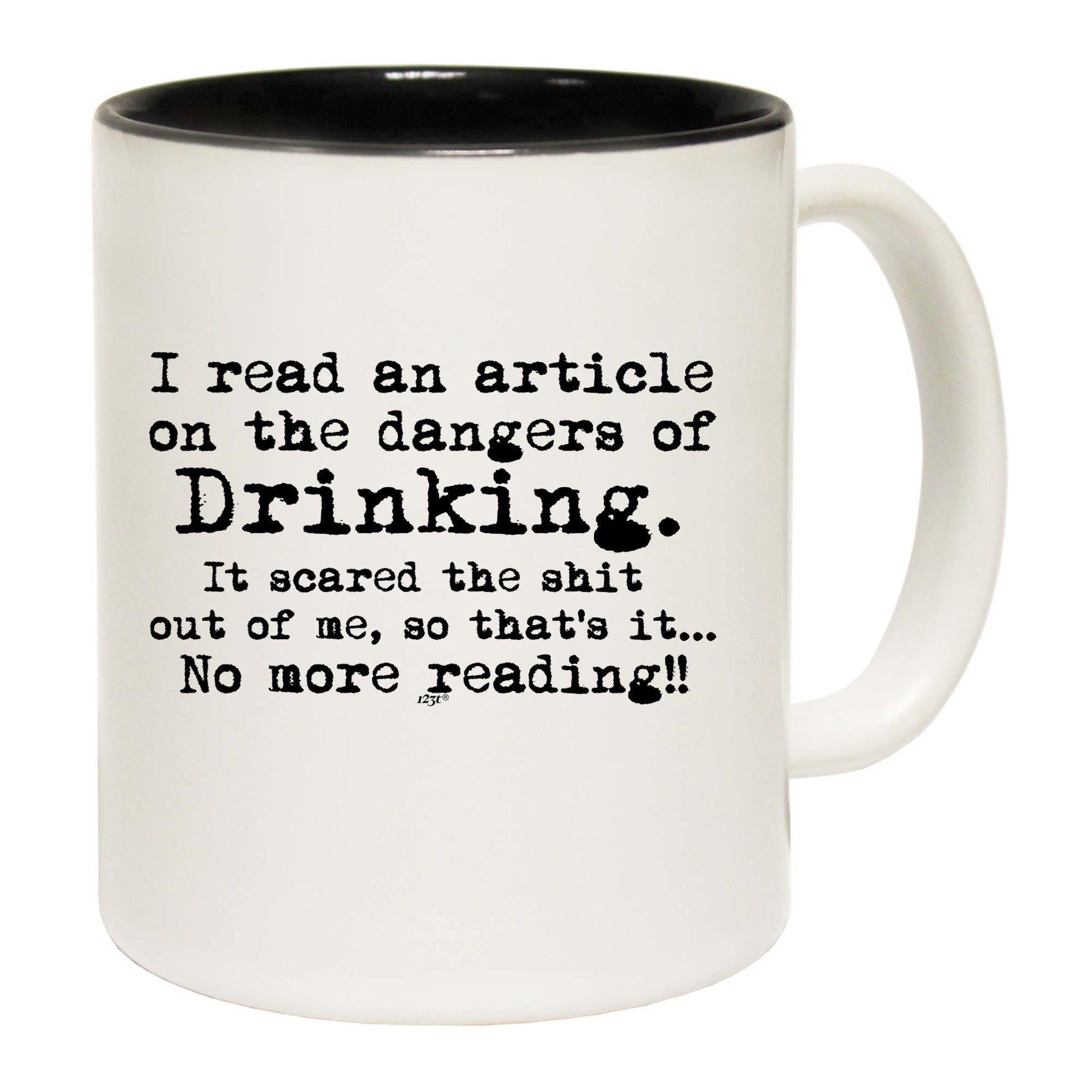 Read An Article On The Dangers Of Drinking - Funny Coffee Mug