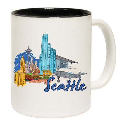 Seattle Washington State Usa Country Flag Destination - Funny Coffee Mug