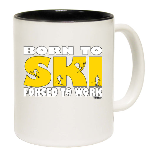 Pm Born To Ski - Funny Coffee Mug