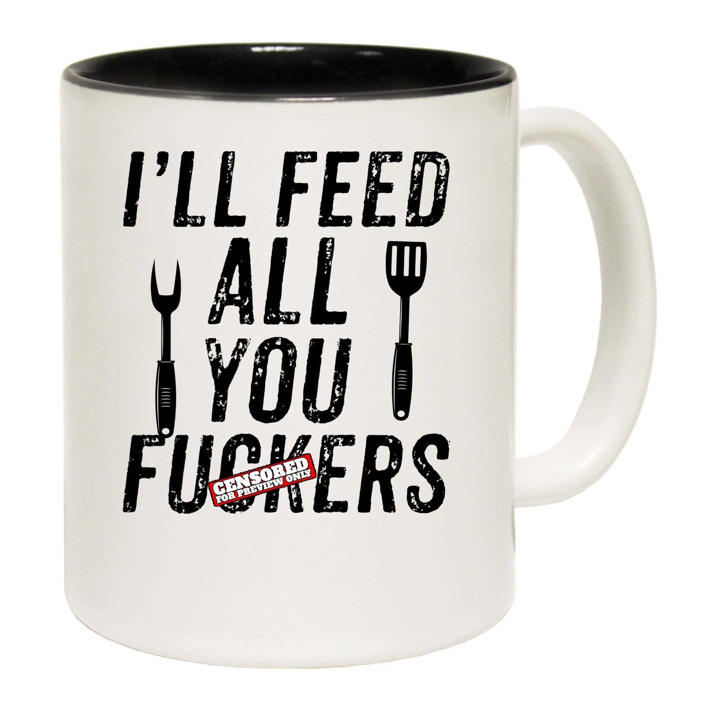 Bbq Dad Joke Ill Feed All You Barbecue Cookout Chef - Funny Coffee Mug