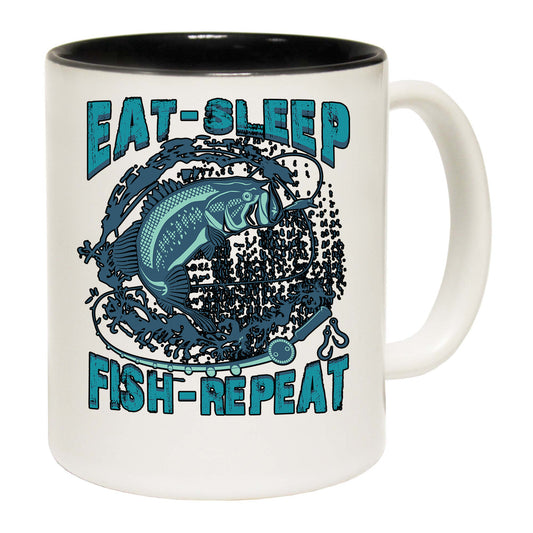 Eat Sleep Fish Repeat Fishing - Funny Coffee Mug