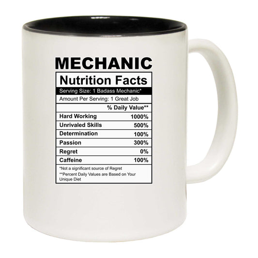 Mechanic Nutrition Facts - Funny Coffee Mug