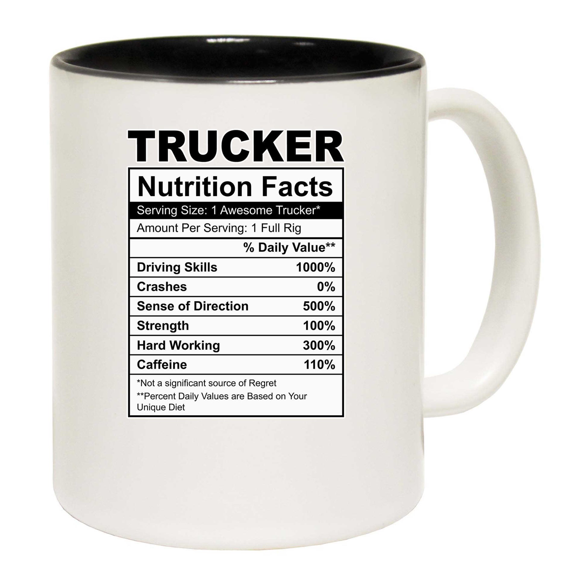 Trucker Nutrition Facts Truck Driver - Funny Coffee Mug