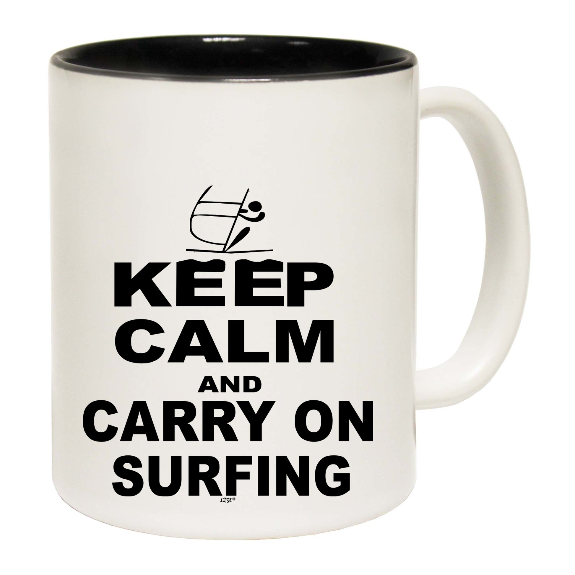 Keep Calm And Carry On Surfing - Funny Coffee Mug