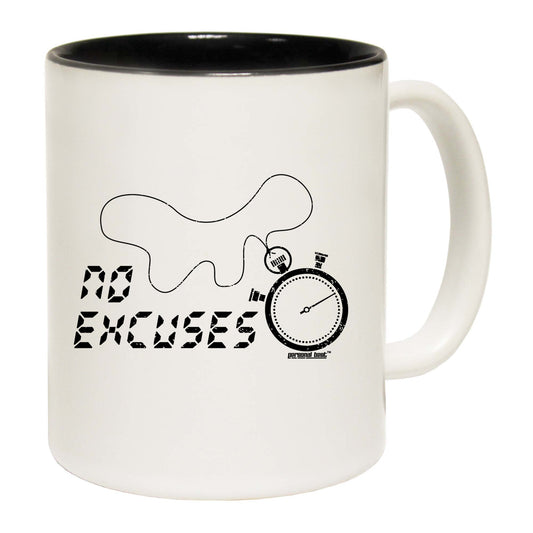 No Excuses Stopwatch Running - Funny Coffee Mug