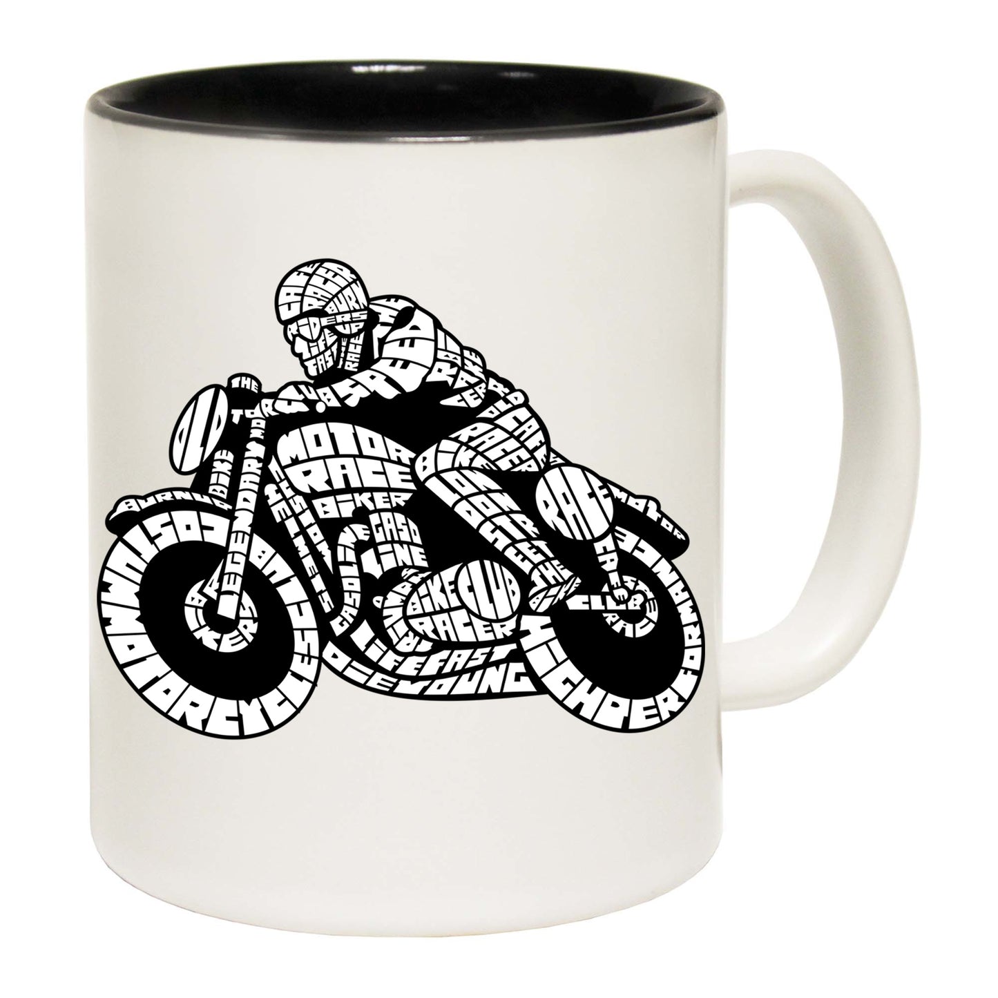 Caferacer Calligram Cafe Racer Motorbike Motorcycle - Funny Coffee Mug