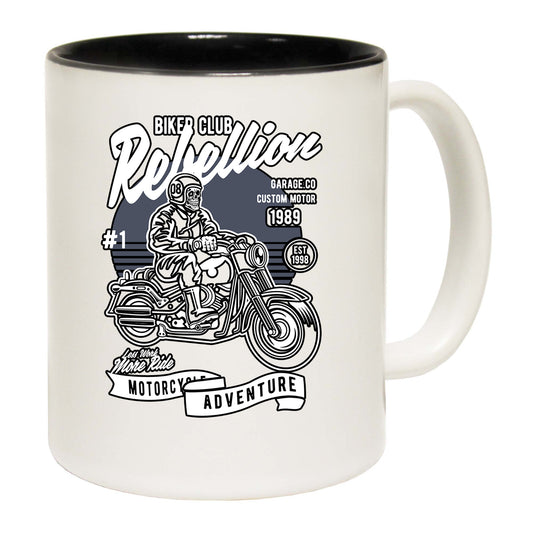 Skull Rebellion Motorbiker Motorcycle Motorbike - Funny Coffee Mug