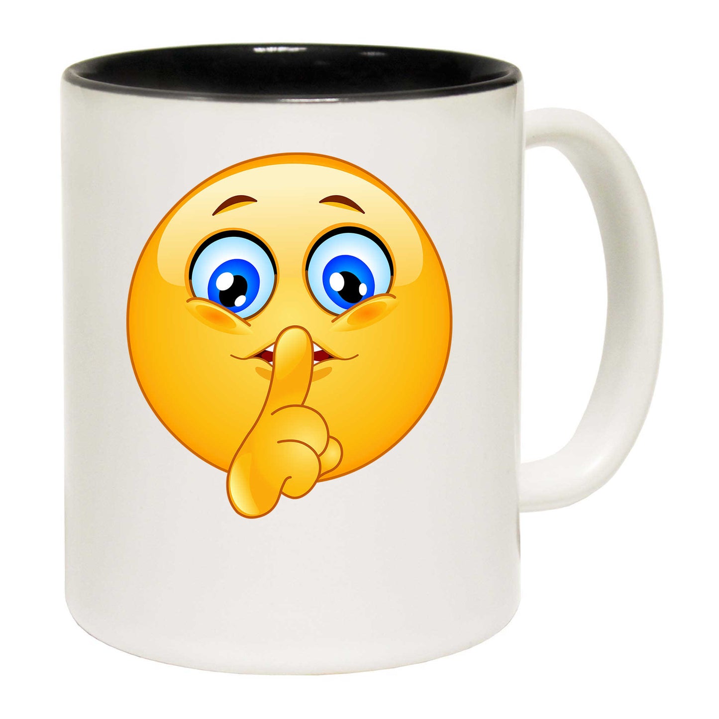 Shhh Emoticon Smile Face Icon - Funny Coffee Mug