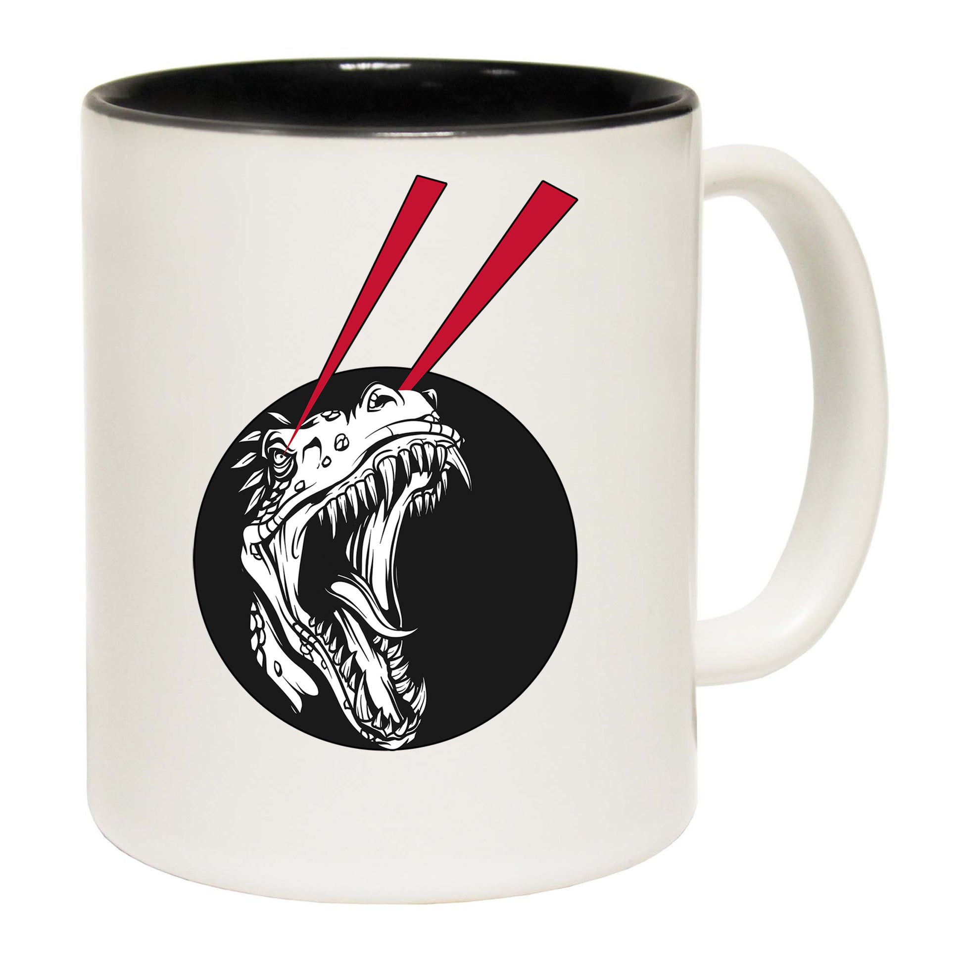 T Rex Dinosaur Lazer Eyes - Funny Coffee Mug