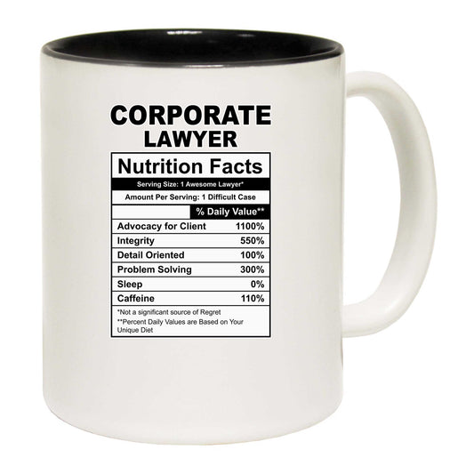 Corporate Lawyer Nutrition Facts - Funny Coffee Mug