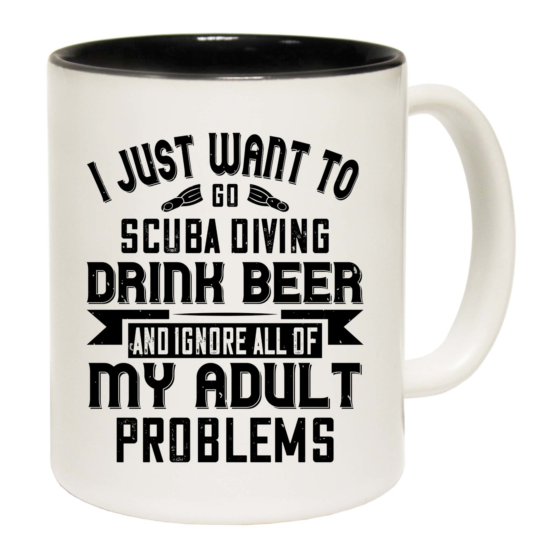 I Just Want To Go Scuba Diving Drink Beer - Funny Coffee Mug