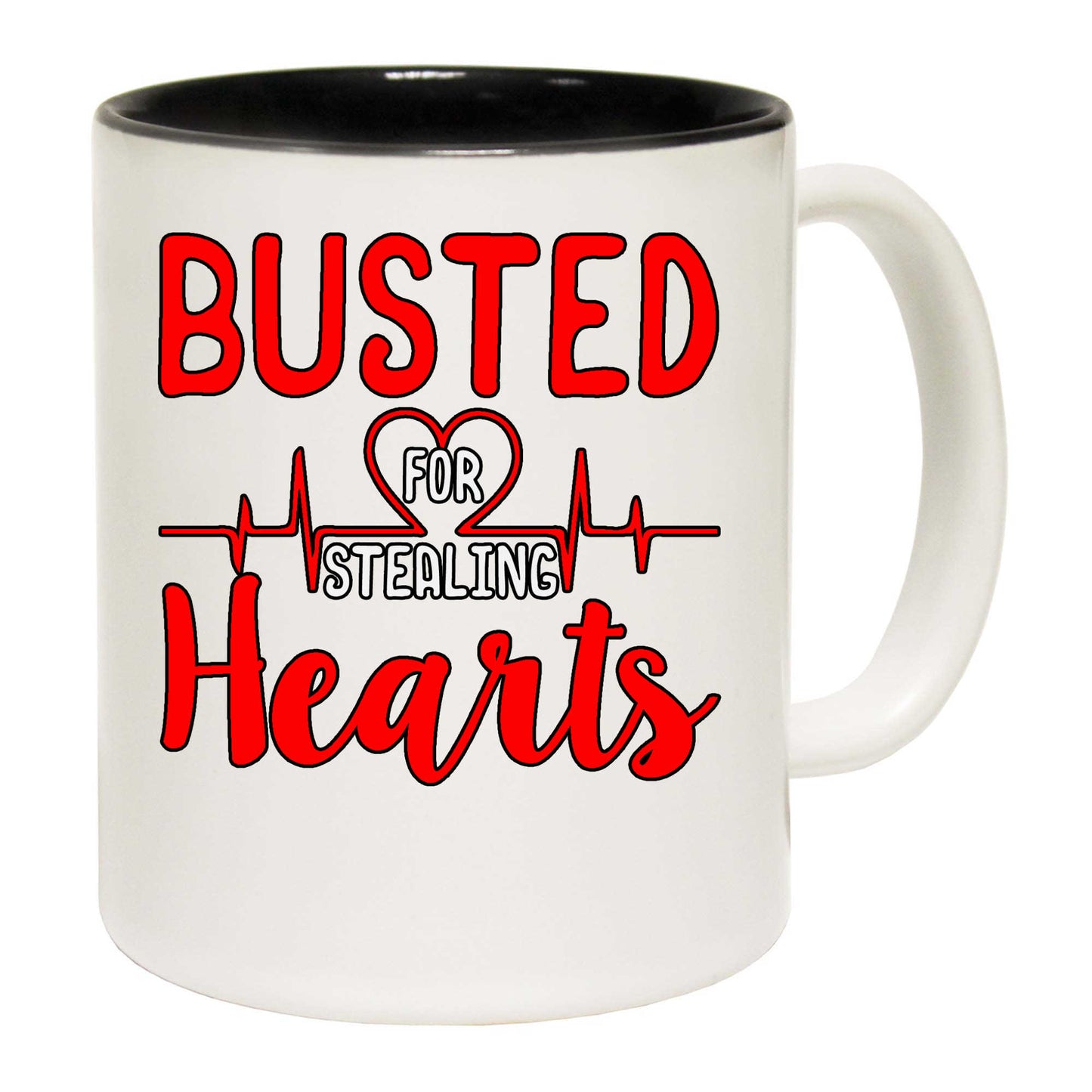 Busted For Stealing Hearts Valentines Day - Funny Coffee Mug