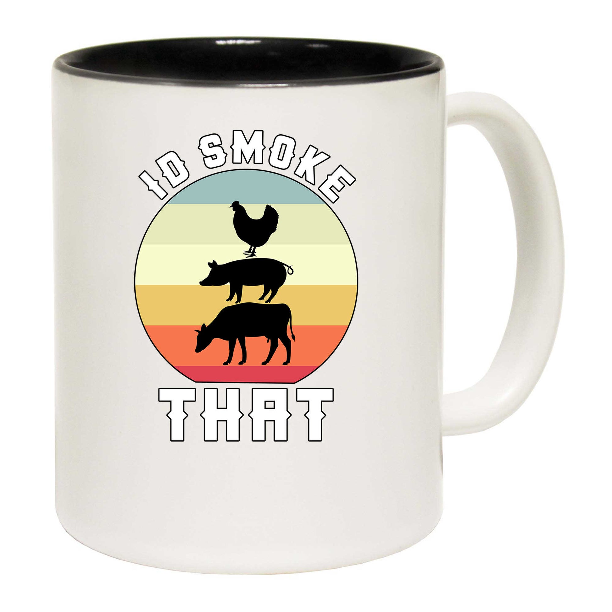 Id Smoke That Retro Sun  Bbq Chef Dad - Funny Coffee Mug