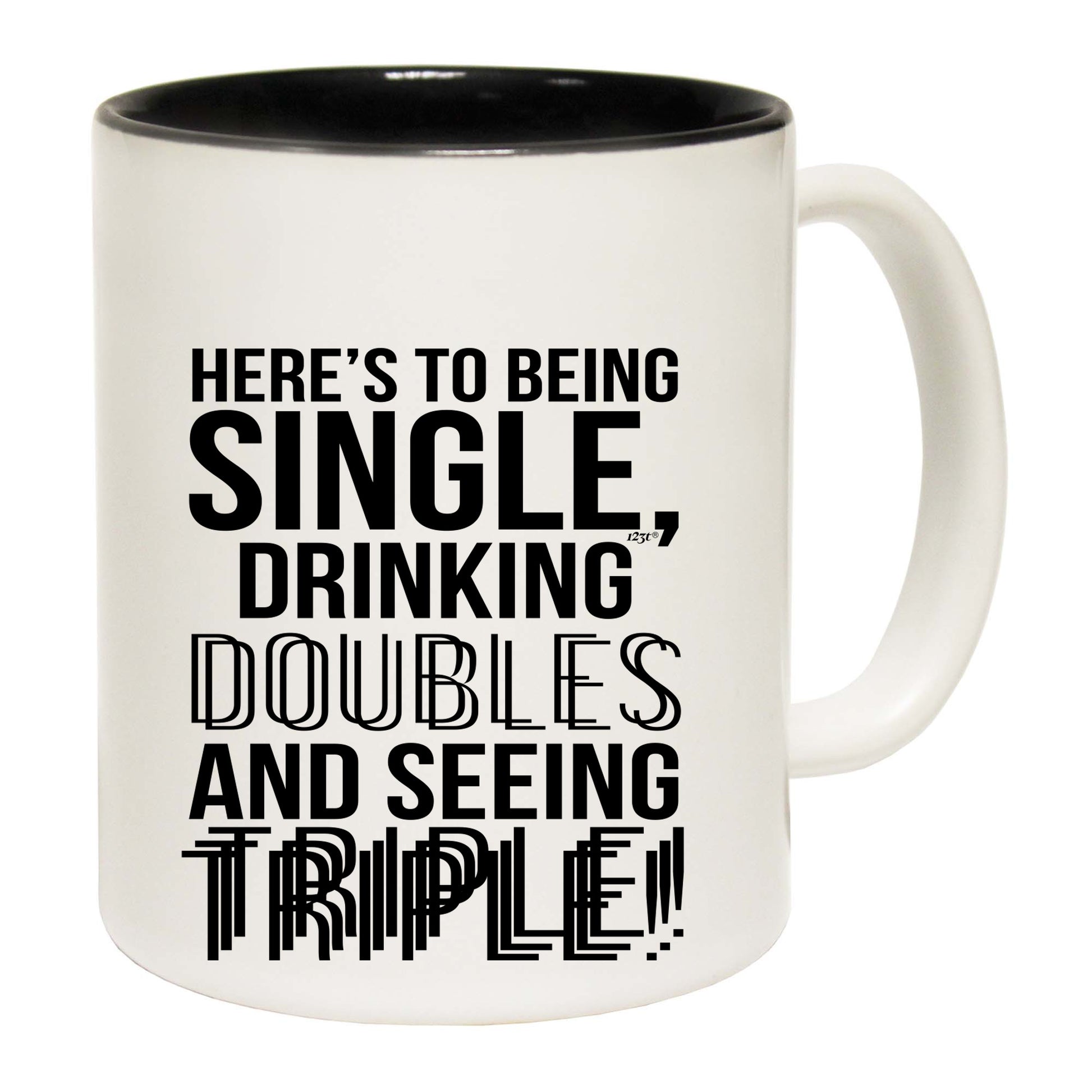 Heres To Being Single Drinking Doubles - Funny Coffee Mug