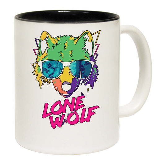 Lone Wolf Retro Animal - Funny Coffee Mug