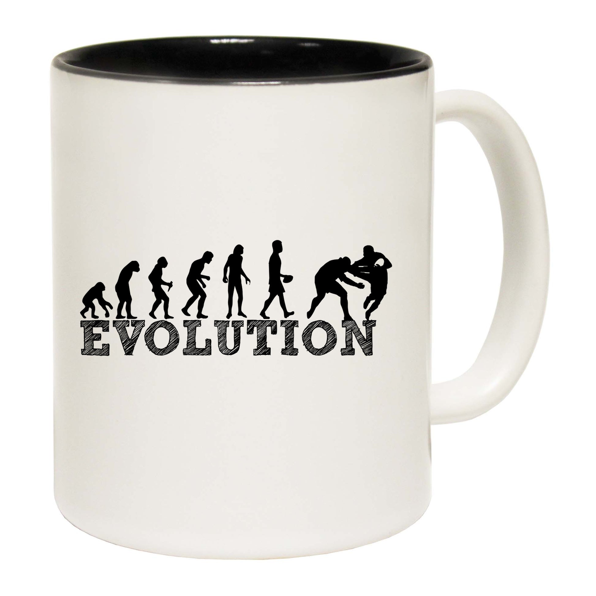 Evolution Rugby - Funny Coffee Mug