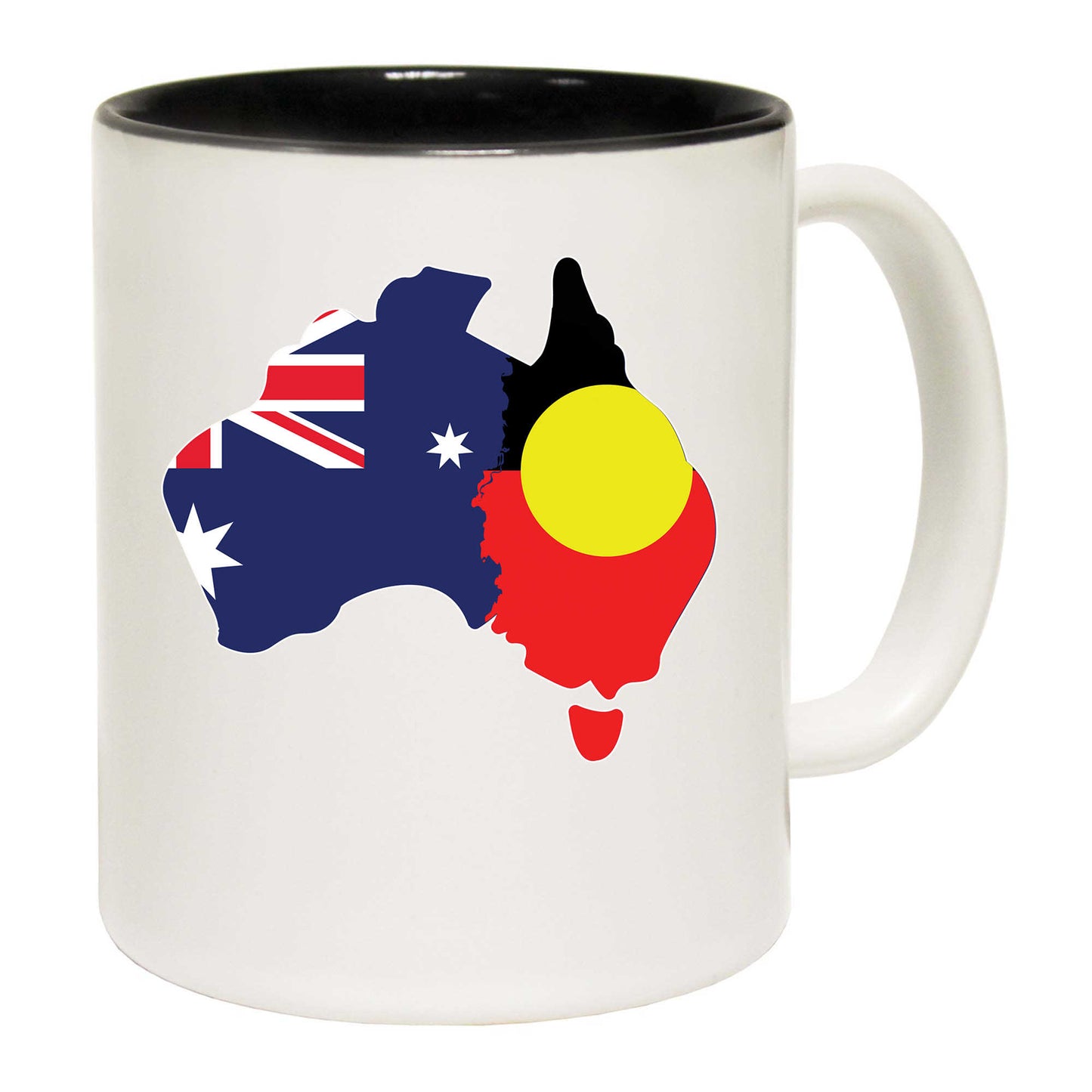 Country Outline Australia Aboriginal Flag Joined United As One - Funny Coffee Mug