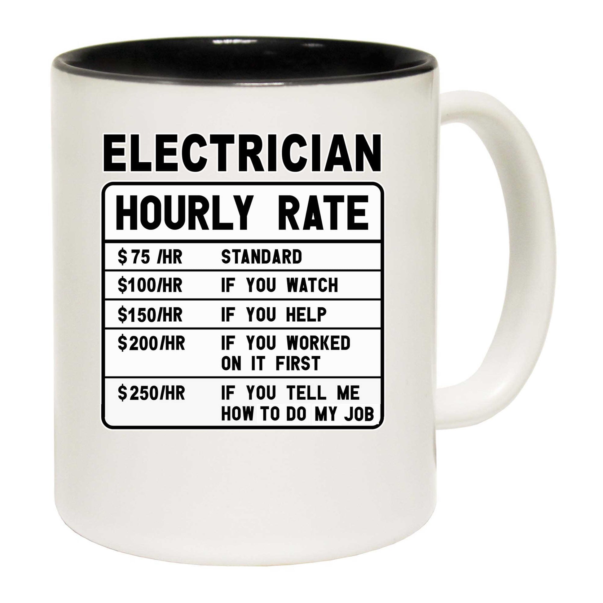 Electrician Hourly Rate - Funny Coffee Mug