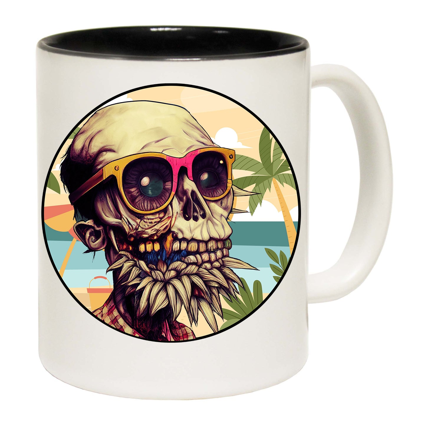 Zombies And Monsters Beach Scary Halloween - Funny Coffee Mug