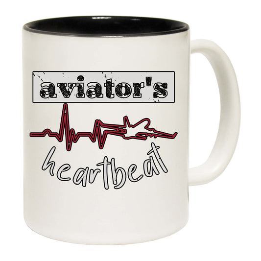 Aviators Heartbeat Aviation - Funny Coffee Mug