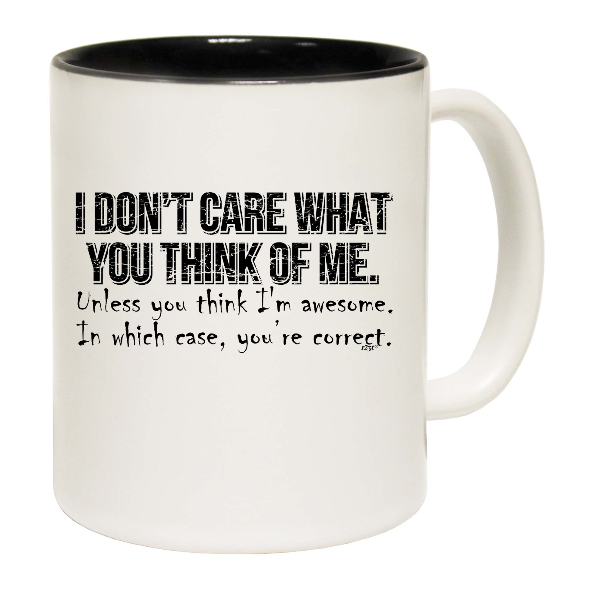 Dont Care What You Think Of Me Unless You Think Im Awesome - Funny Coffee Mug