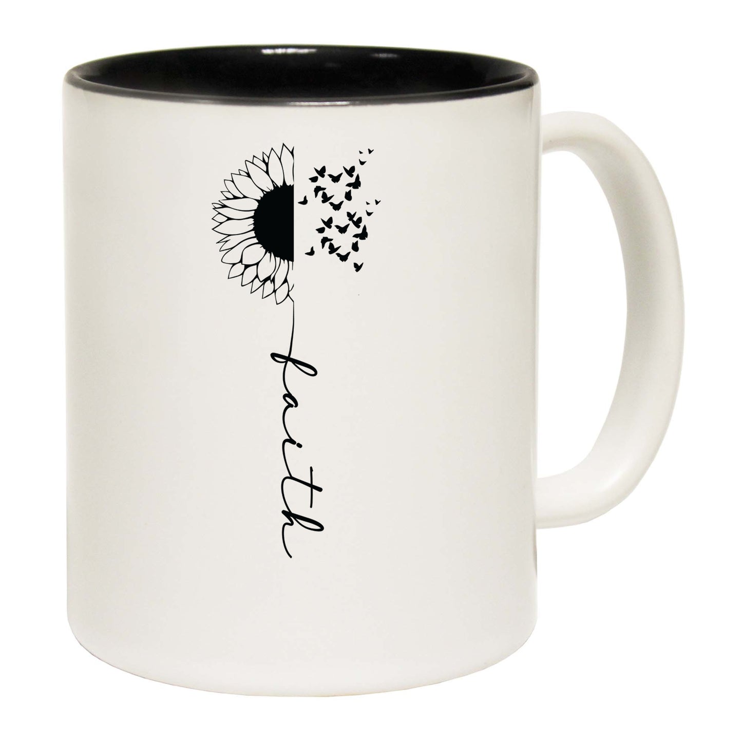 Faith Sunflower Jesus God Christian - Funny Coffee Mug