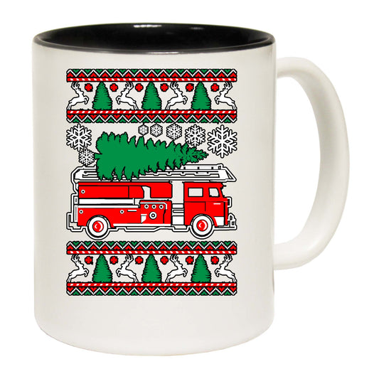 Fire Fighter Engine Christmas Xmas - Funny Coffee Mug