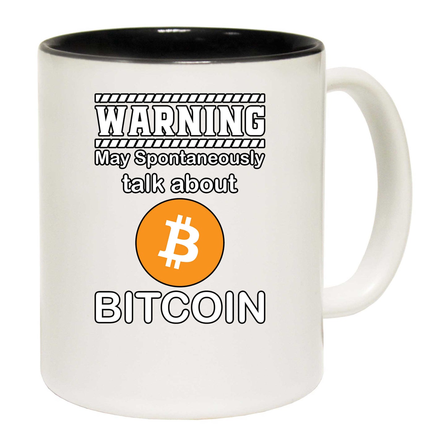 Logo Warning May Spontaneously Talk About Bitcoin Crypto Currency - Funny Coffee Mug