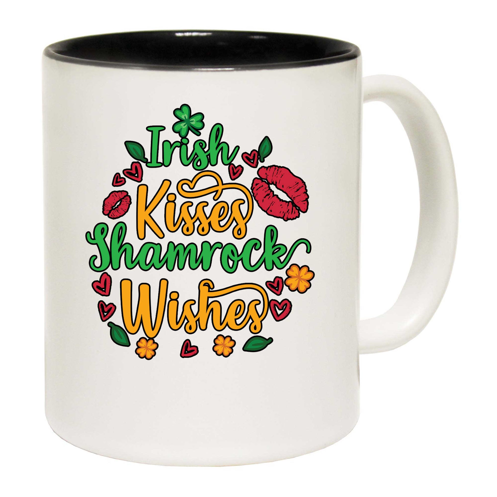 Irish Kisses Shamrock Wishes St Patricks Day Ireland - Funny Coffee Mug