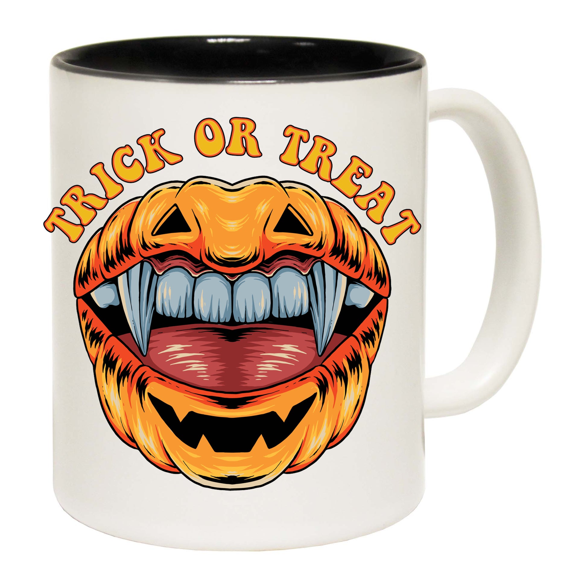 Trick Or Treat Pumpkin Lips Halloween Trick Or Treat - Funny Coffee Mug