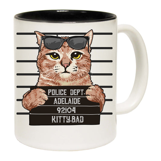 Arrested Kitty Bad Adealide Cat Kitten Pussy Cats - Funny Coffee Mug