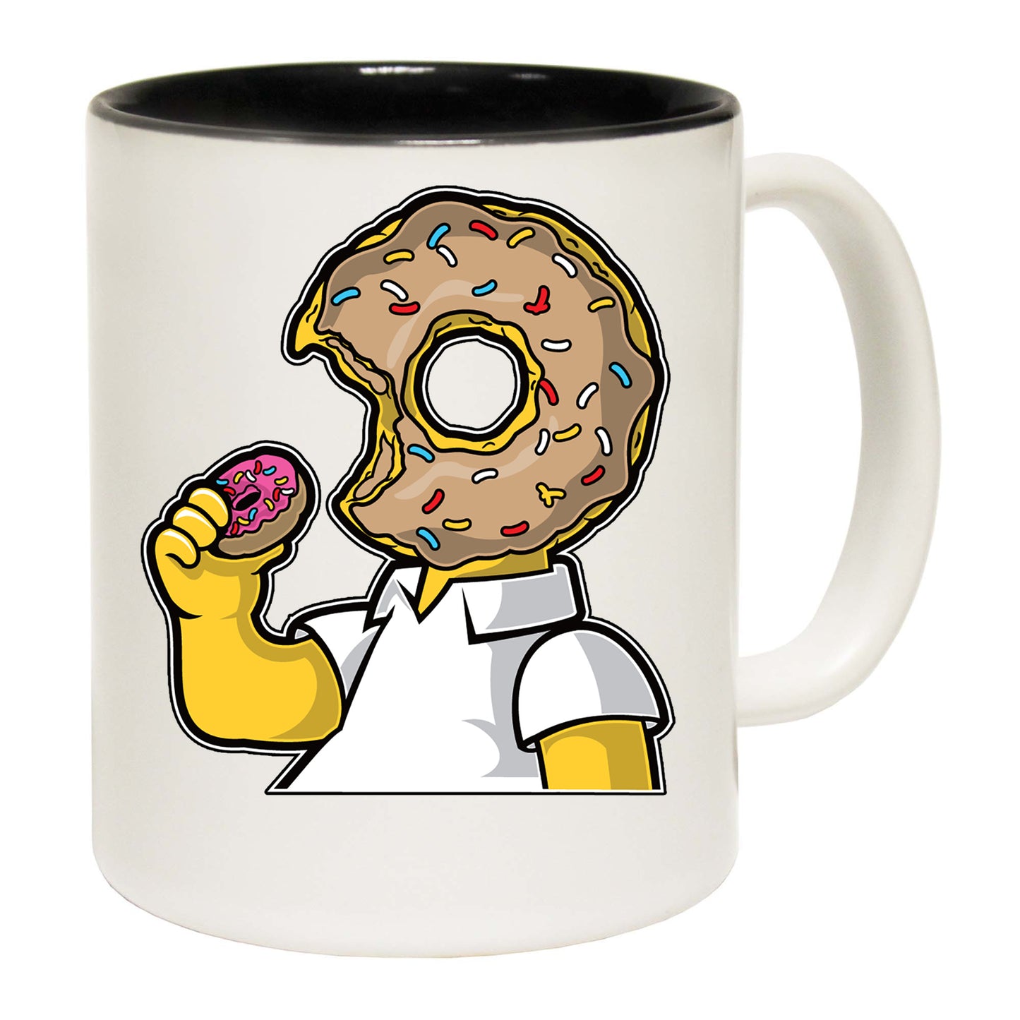 Donut Head Doughnuts Cartoon - Funny Coffee Mug