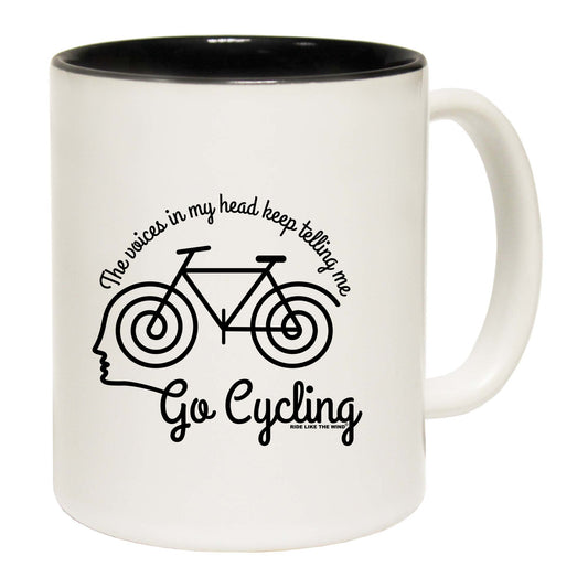 Rltw The Voices In My Head Keep Telling Me To Go Cycling - Funny Coffee Mug