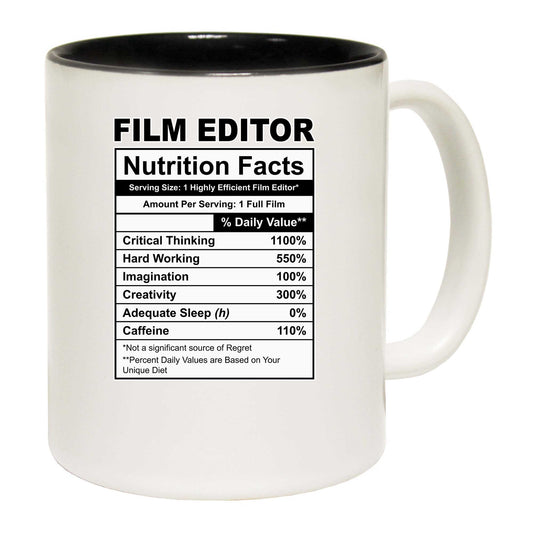 Film Editor Nutrition Facts - Funny Coffee Mug