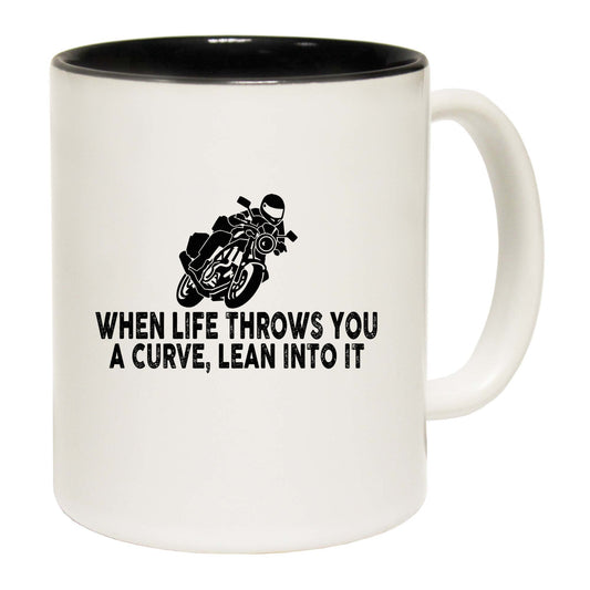 When Life Thows You A Curve Motorcycle Motorbike - Funny Coffee Mug