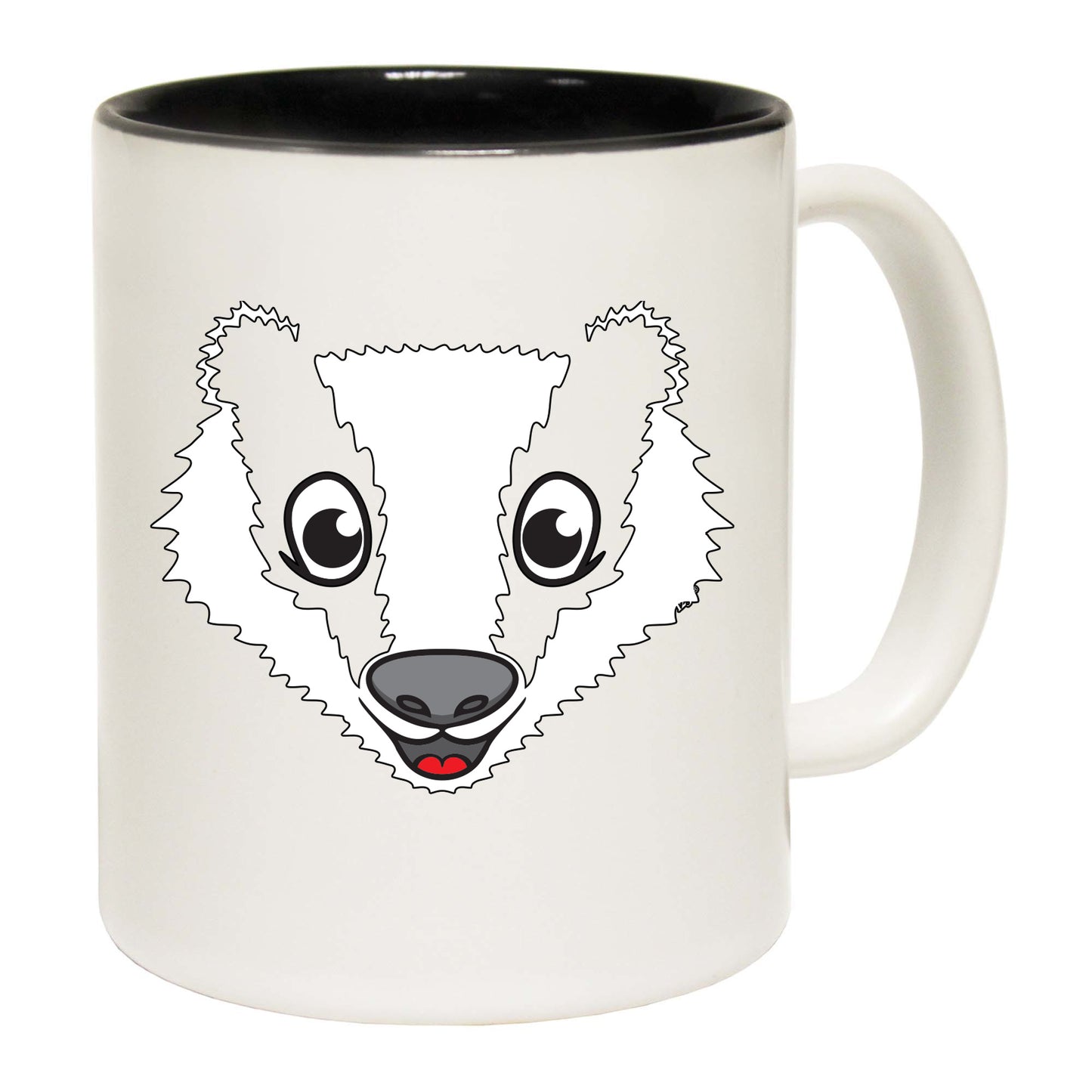 Badger Animal Face Ani Mates - Funny Coffee Mug