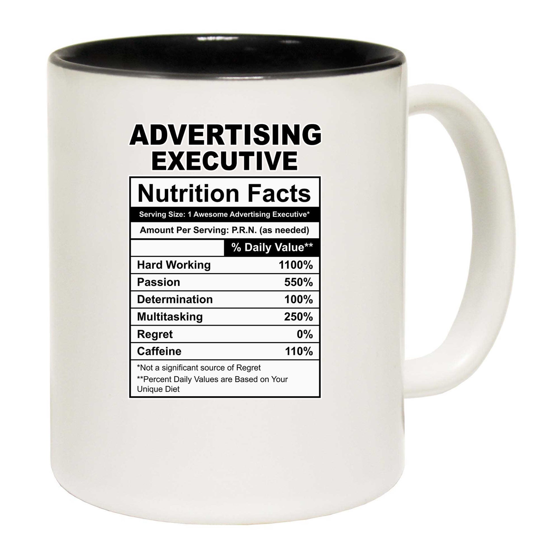 Advertising Executive Nutrition Facts - Funny Coffee Mug